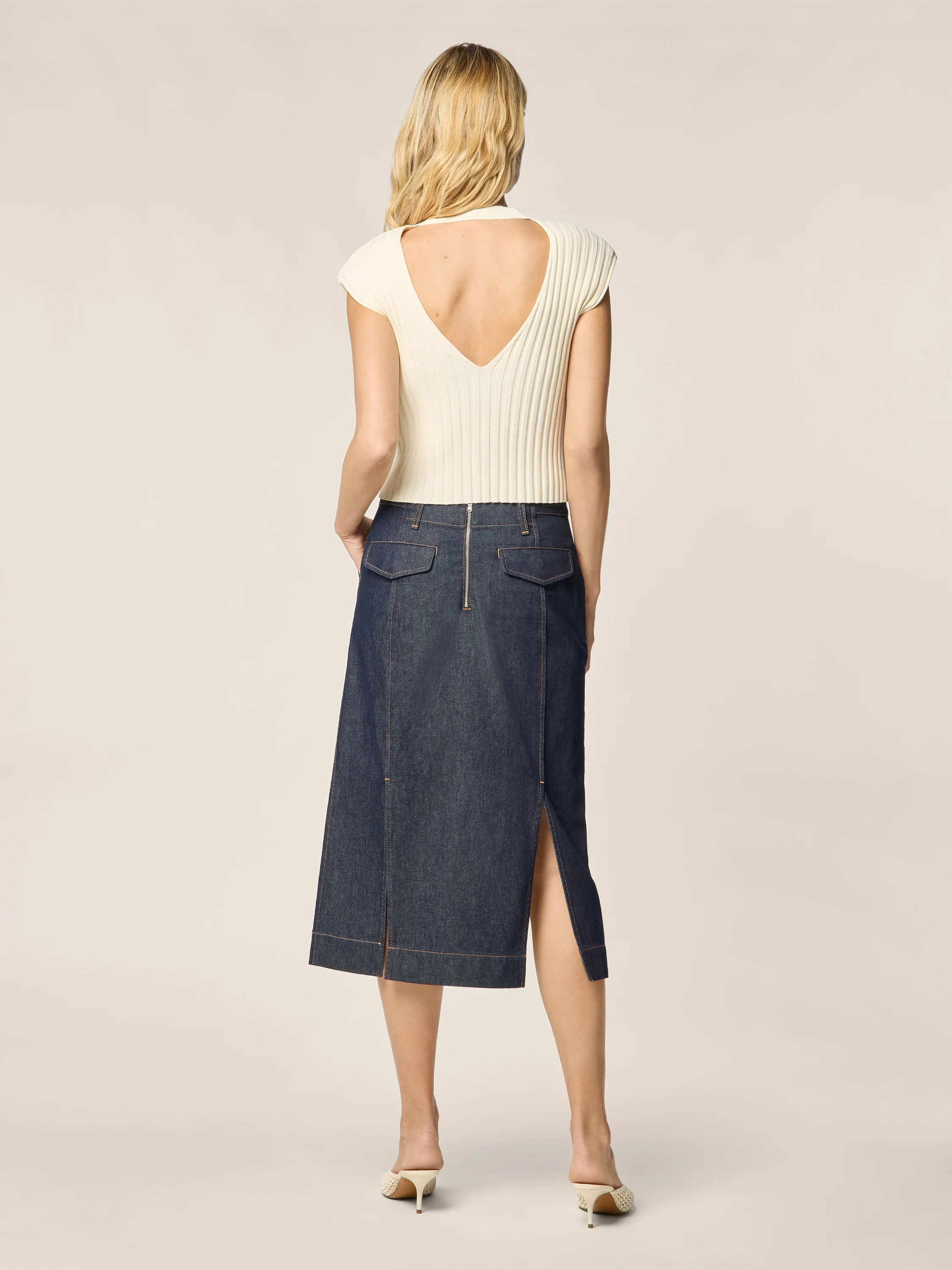 Viscose-Cotton Crêpe Knit Vest - Image 3